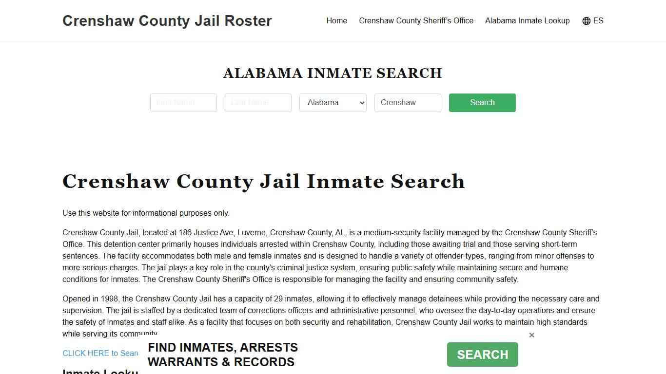 Crenshaw County Jail Roster Lookup, AL, Inmate Search